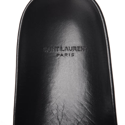 Saint Laurent Lambskin Joan Slide Sandals 39 Black 9 of 14