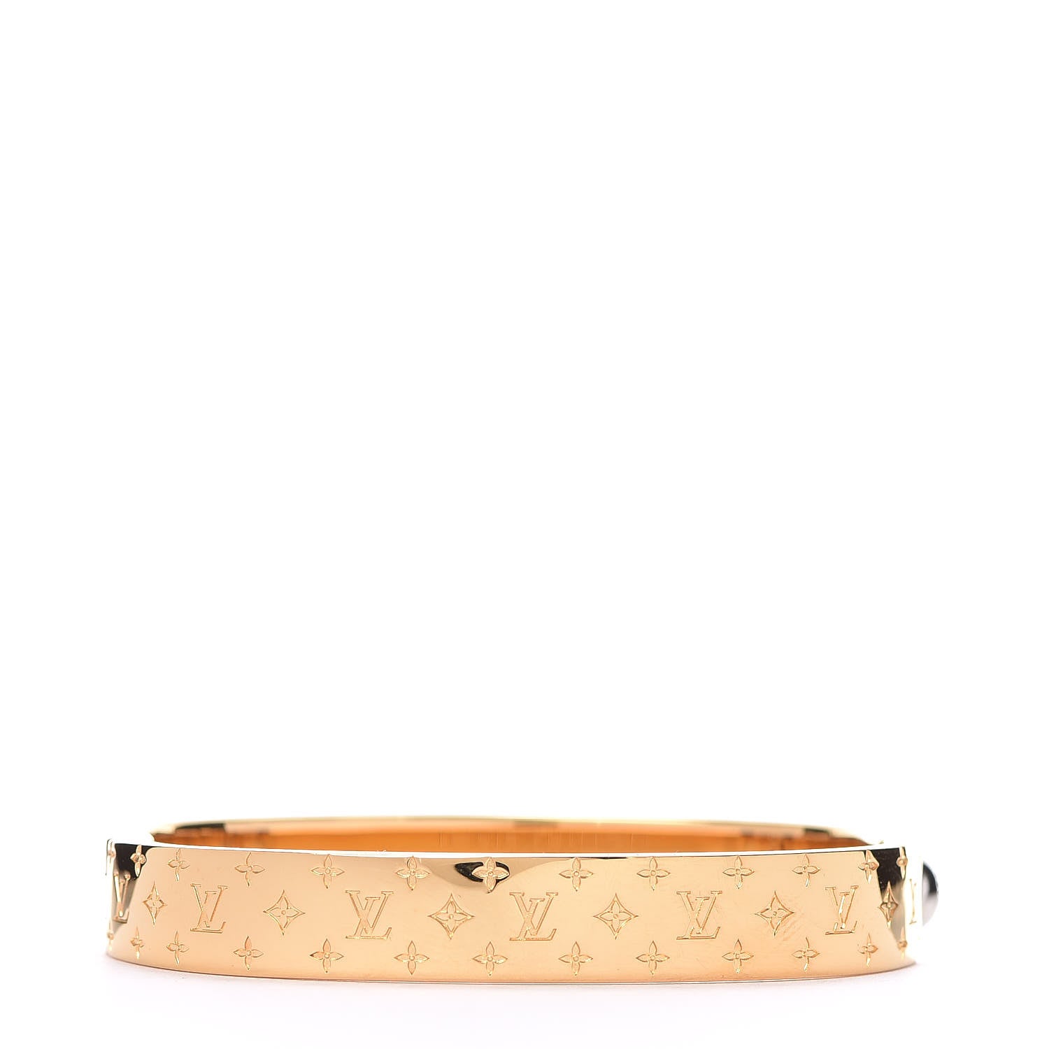 Louis Vuitton Brass Monogram Nanogram Cuff S Gold 3 of 5