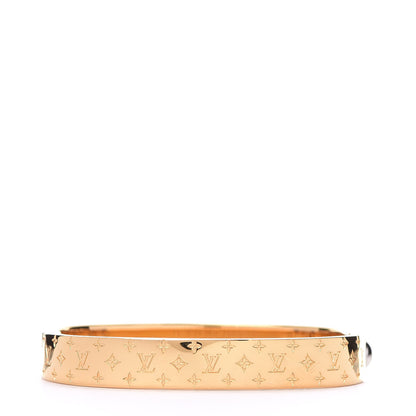 Louis Vuitton Brass Monogram Nanogram Cuff S Gold 3 of 5