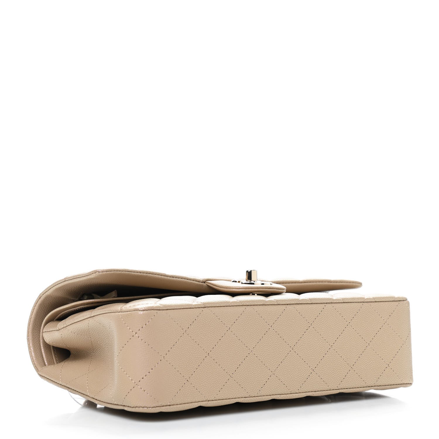 Chanel Iridescent Caviar Quilted Medium Double Flap Dark Beige 3 of 9