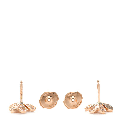 Van Cleef & Arpels 18K Rose Gold Diamond Mini Frivole Pave Earrings 3 of 5