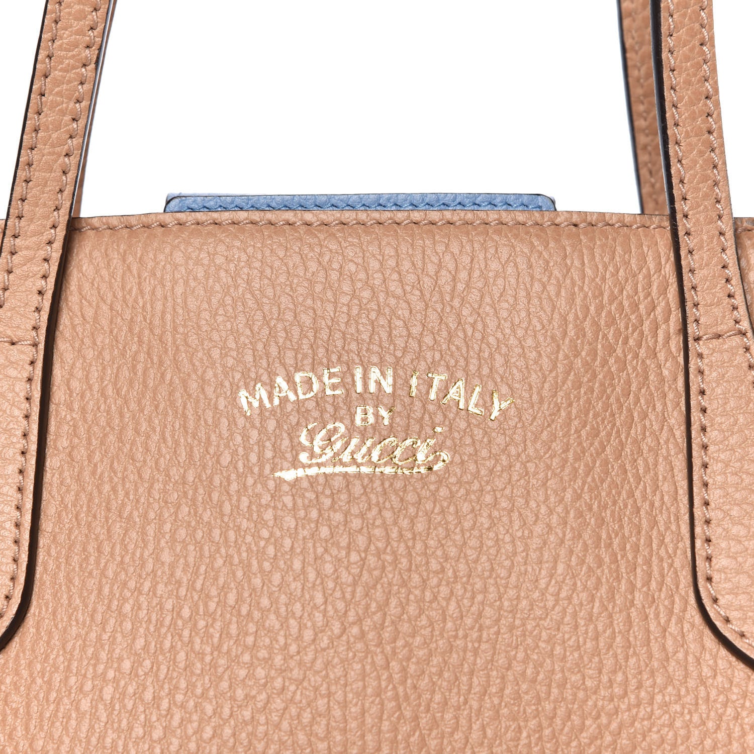 Gucci Dollar Calfskin Small Swing Tote Camelia Mineral Blue 6 of 13