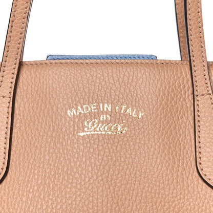 Gucci Dollar Calfskin Small Swing Tote Camelia Mineral Blue 6 of 13