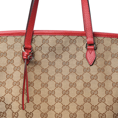 Gucci Monogram Bree Zippered Tote Beige Red 9 of 9