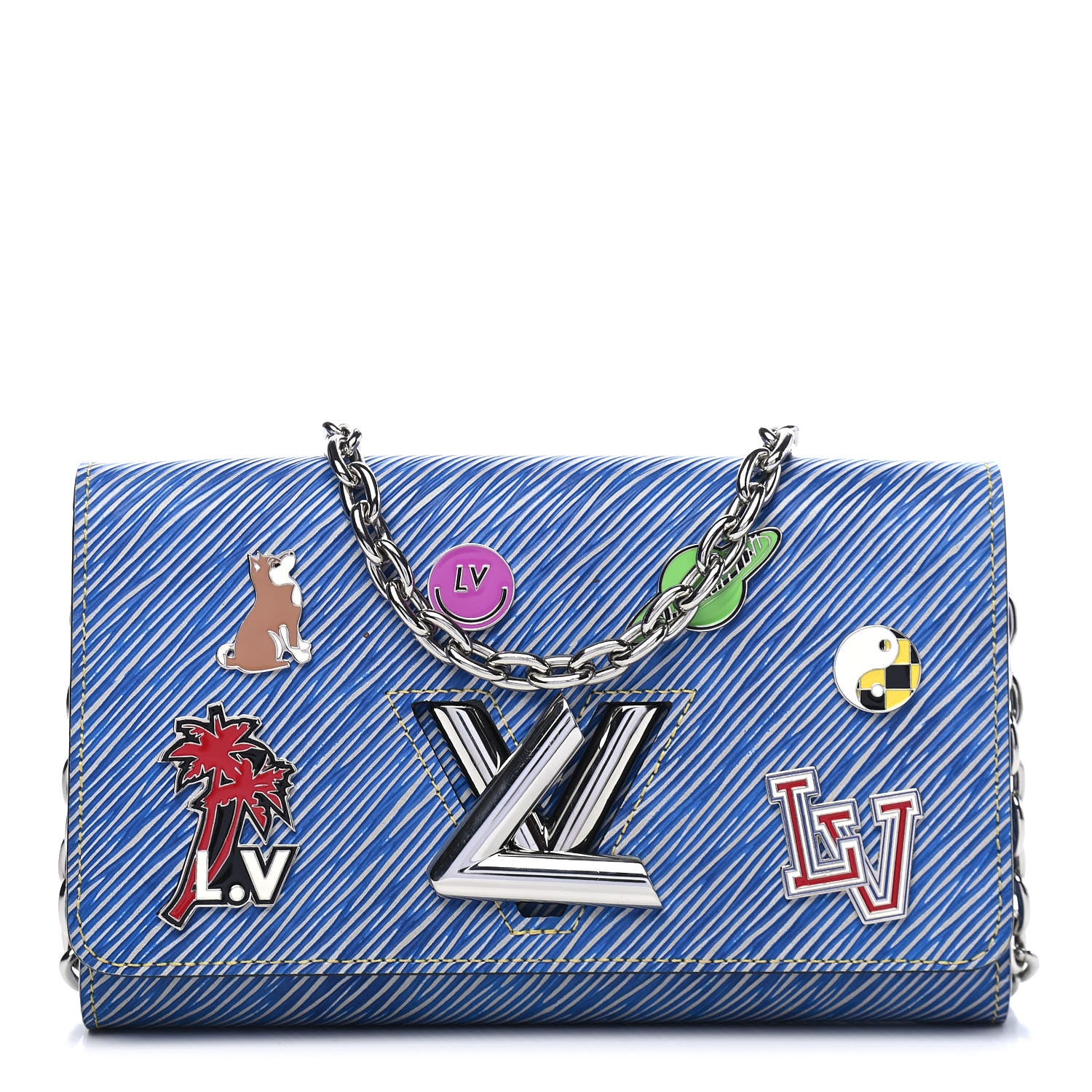 Louis Vuitton Epi Pins Twist Chain Wallet Denim Light 1 of 8
