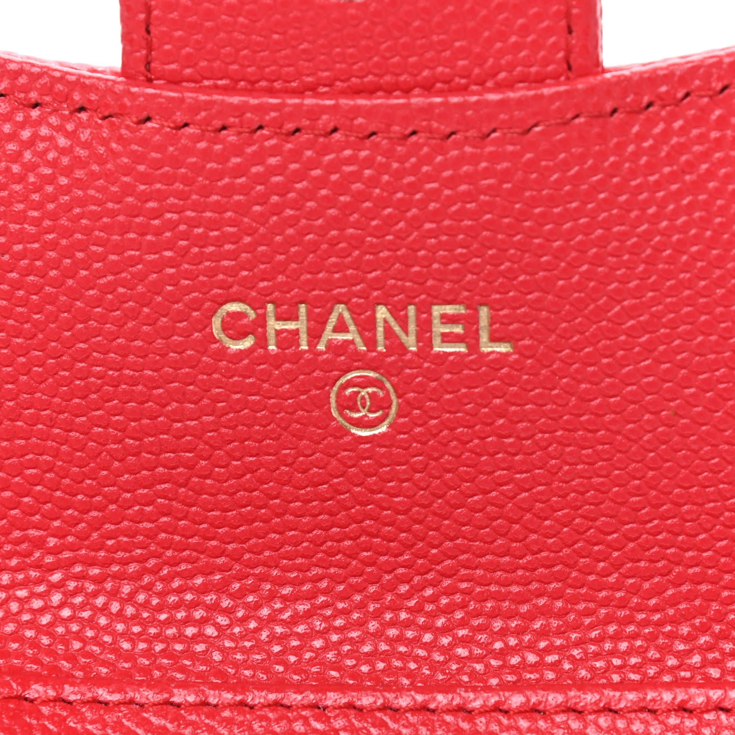 Chanel Caviar Quilted Flap Card Holder On Chain Red 8 of 10