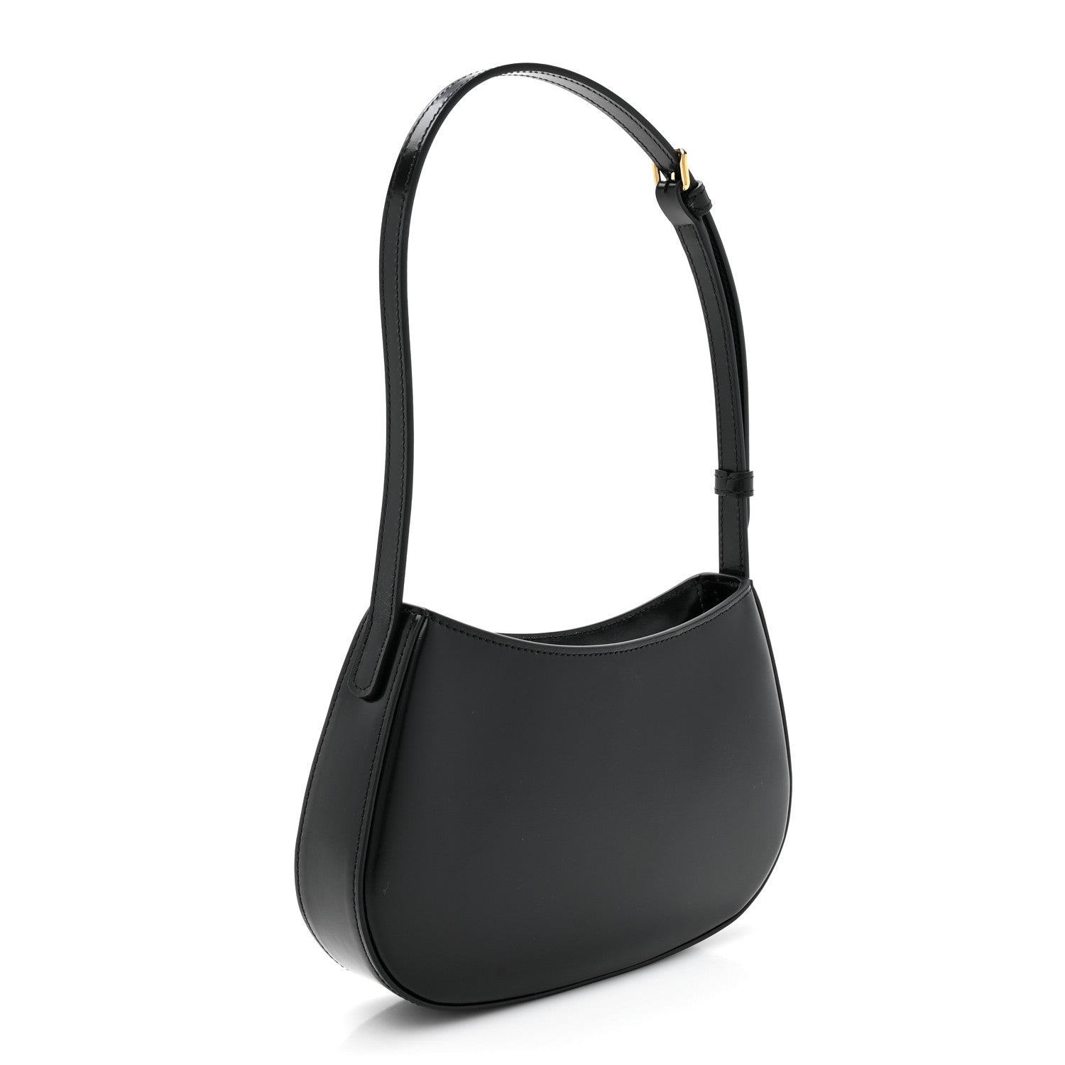 Celine Shiny Calfskin Medium Tilly Triomphe Shoulder Bag Black 3 of 10