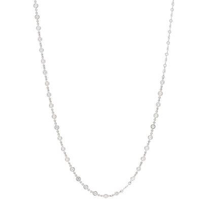 Roberto Coin 18K White Gold Diamond 2.25ctw Diamonds By The Inch Continuous Station Necklace 1 of 5