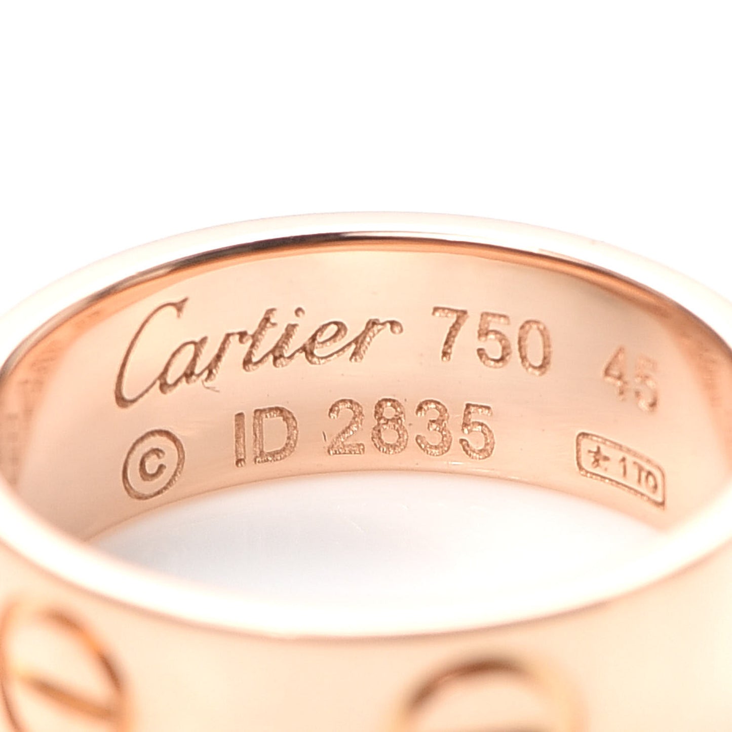 18K Pink Gold 5.5mm LOVE Ring 45 3.25