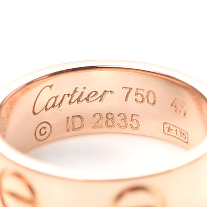 Cartier 18K Pink Gold 5.5mm LOVE Ring 45 3.25 4 of 4