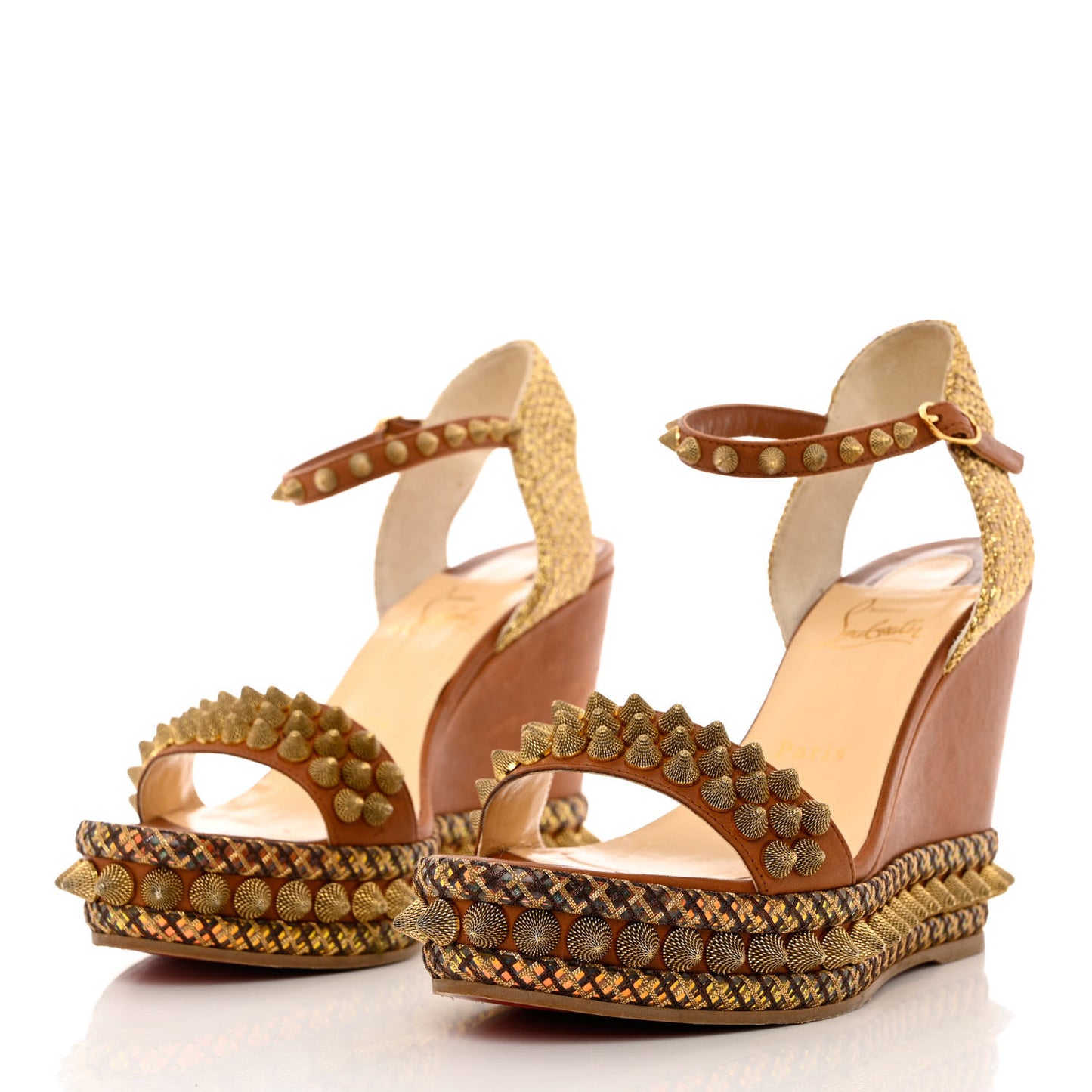 Calfskin Cordorella 110 Wedge Sandals 39 Version Cuoio