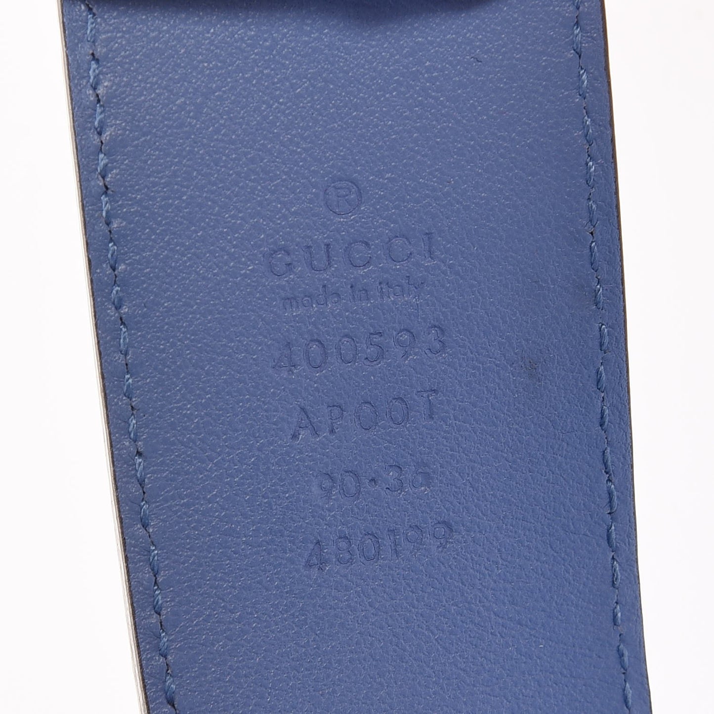 Calfskin Double G 40mm Belt 90 36 Clear Sky Blue
