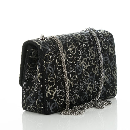 Chanel Tweed Strass Jumbo Pudong Flap Black 3 of 8