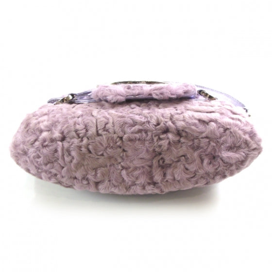 Broadtail Fur Crystal Shoulder Bag