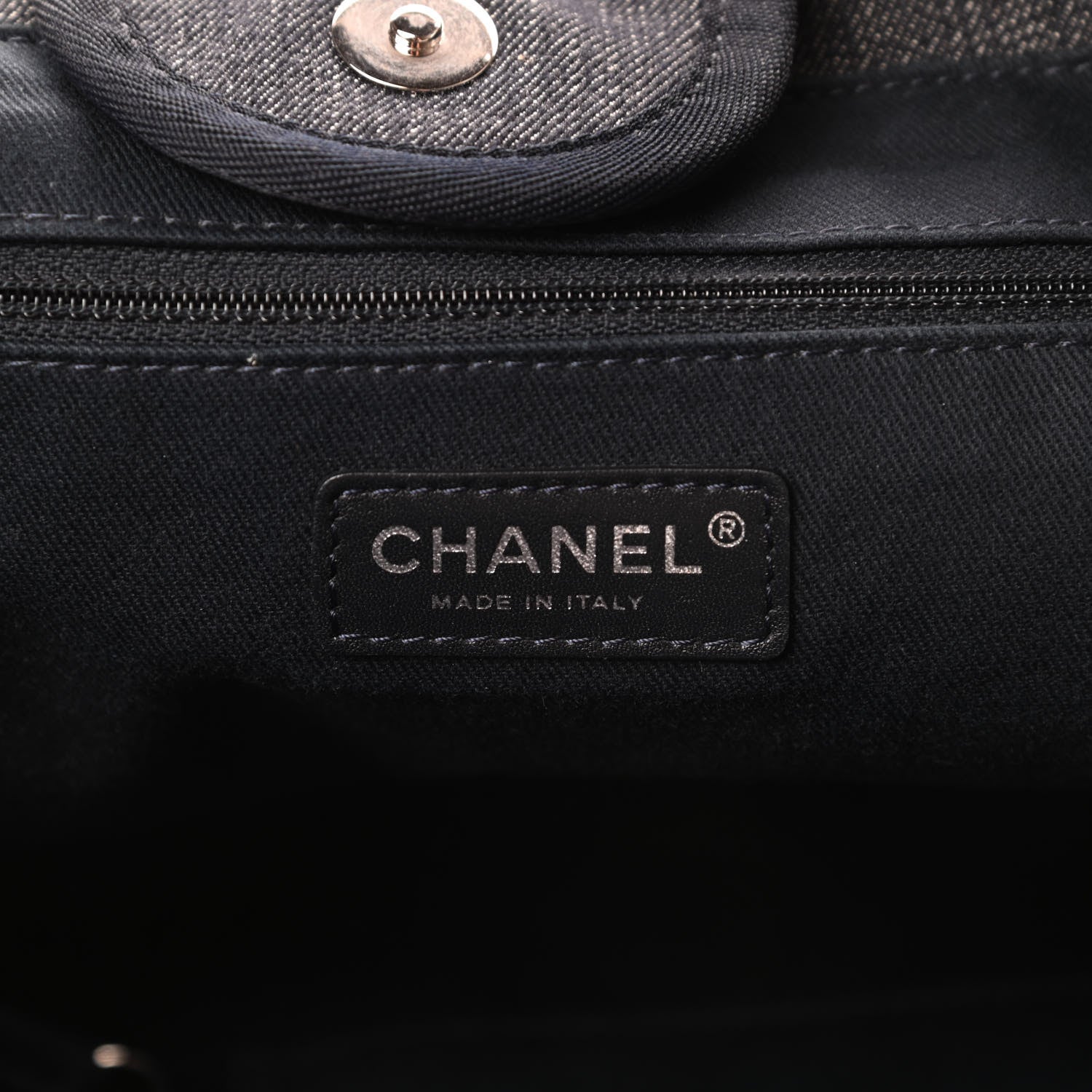 Chanel Denim Medium Deauville Tote Dark Blue 6 of 10