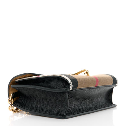 Burberry Derby Calfskin House Check Baby Macken Crossbody Bag Black 4 of 9