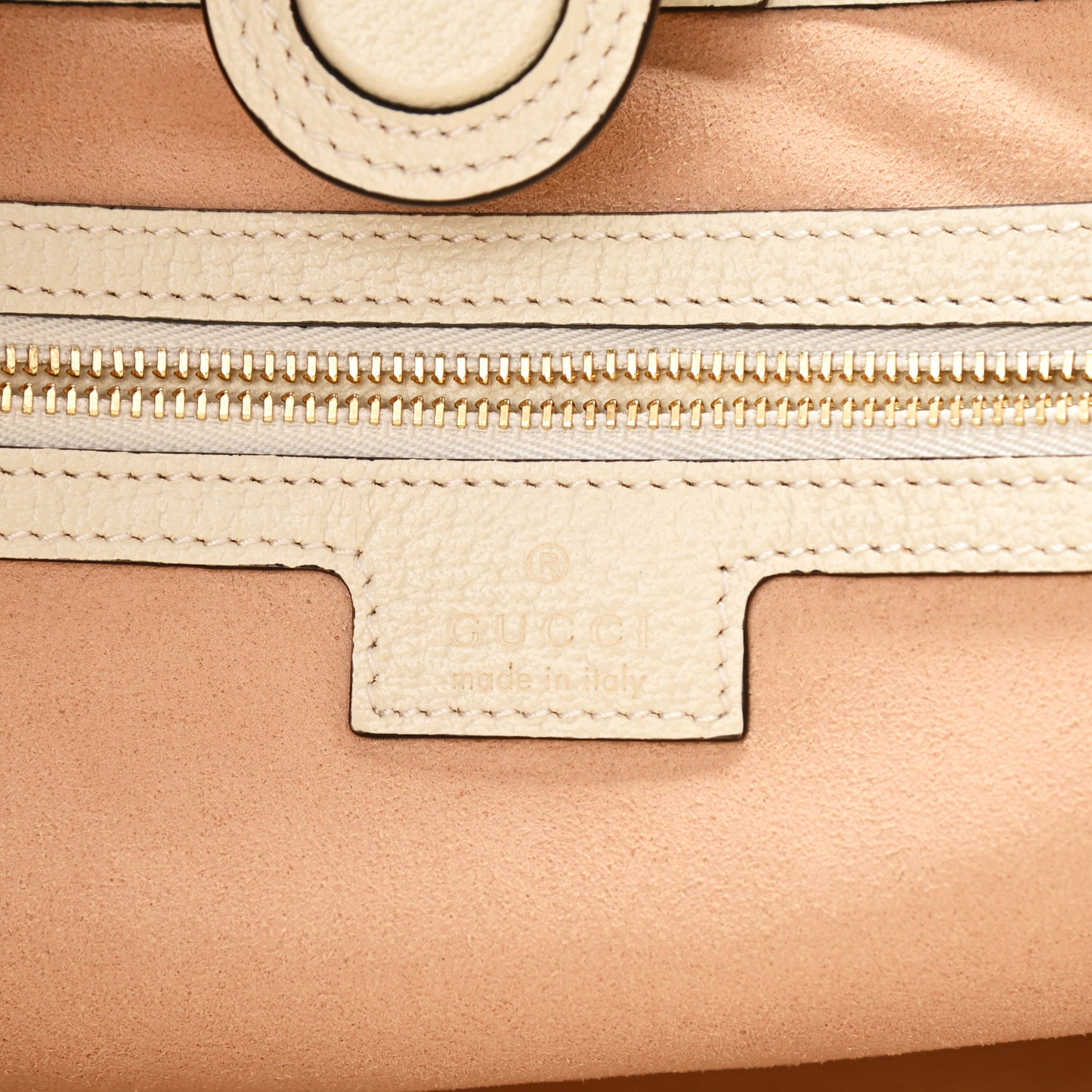 GG Supreme Monogram Textured Dollar Calfskin Web Medium Ophidia Shopping Tote Beige Ebony Mystic White
