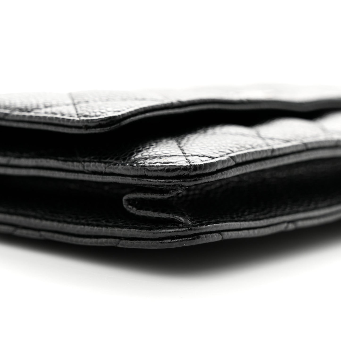 Caviar Quilted Wallet on Chain WOC Black