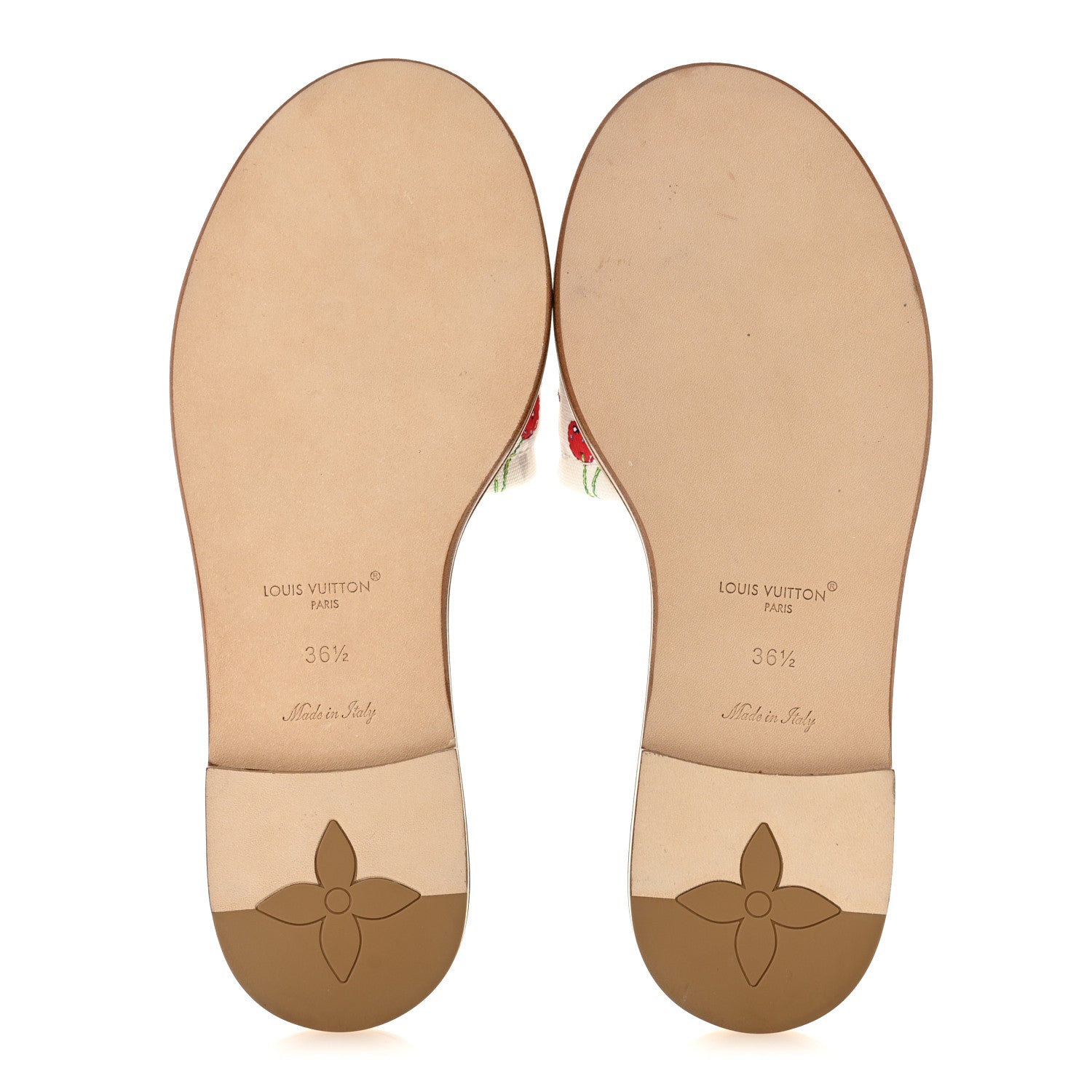 Louis Vuitton LV x TM Raffia Monogram Cerises Lily Flat Mule 36.5 White 6 of 10