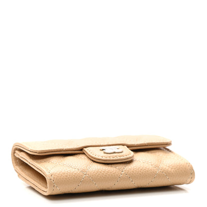 Chanel Caviar Quilted Flap Card Holder Wallet Beige 4 of 8