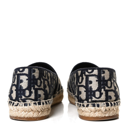 Christian Dior Oblique Embroidered Granville 15mm Espadrilles 38.5 Deep Blue 6 of 11