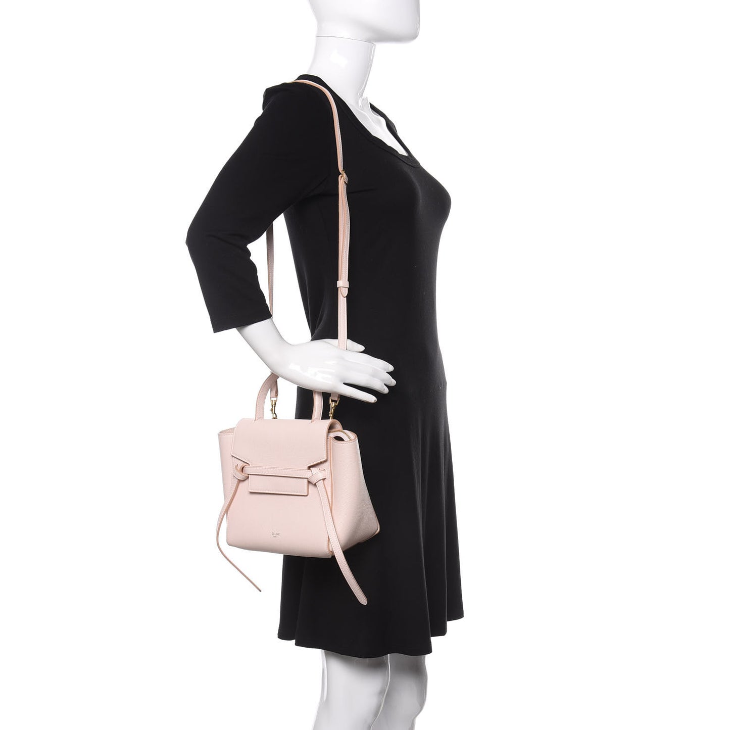 Grained Calfskin Nano Belt Bag Pale Pink