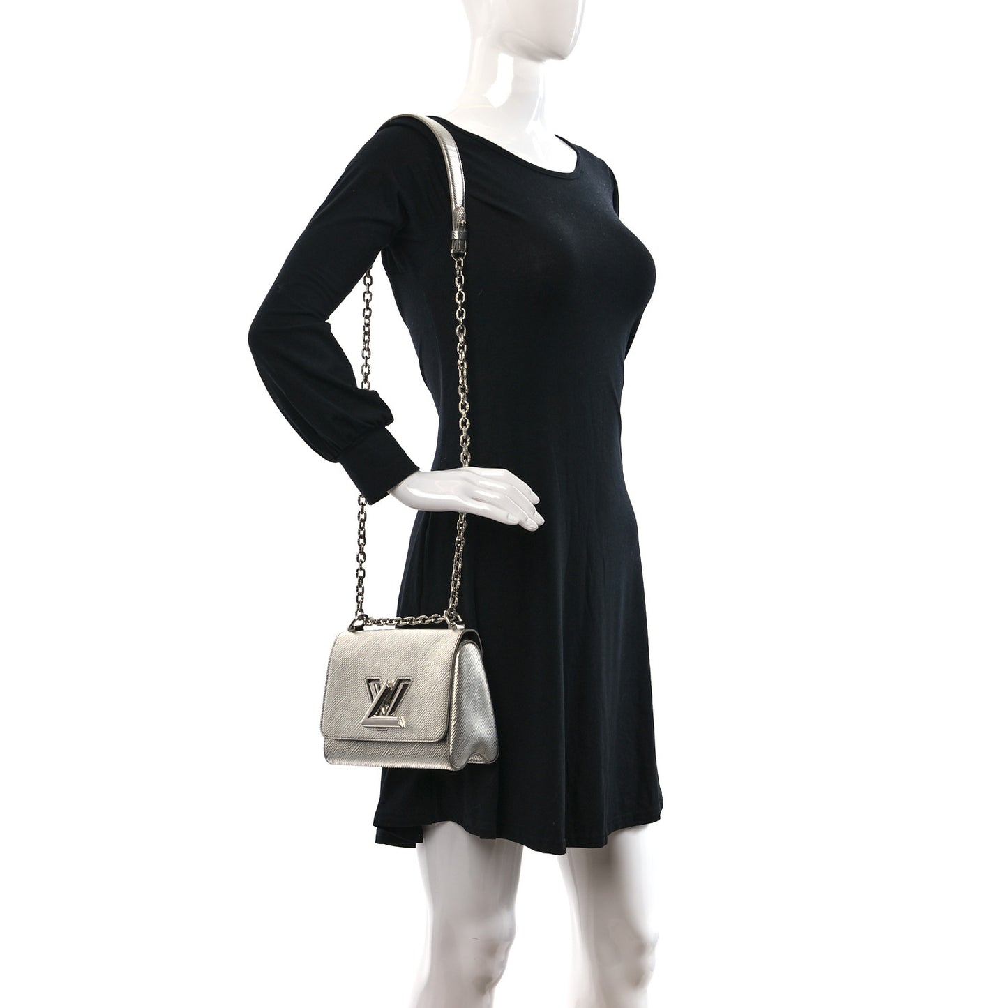 Epi Twist Shoulder Bag PM Argent