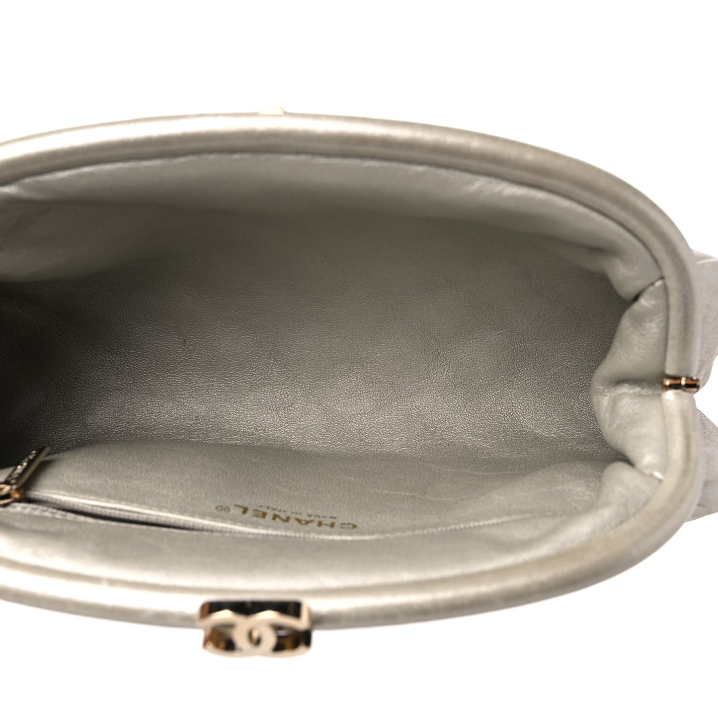 Metallic Calfskin Quilted Timeless Clutch Gold