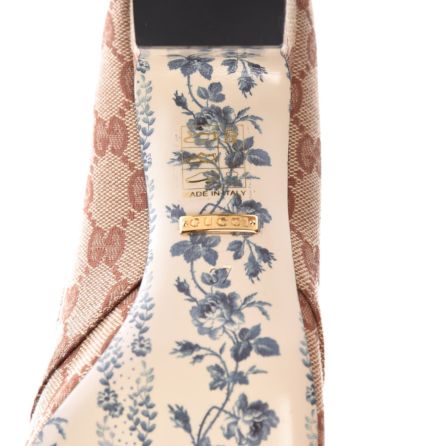 Monogram GG Victoire 55mm Loafer Pumps 37 Beige Ruggine