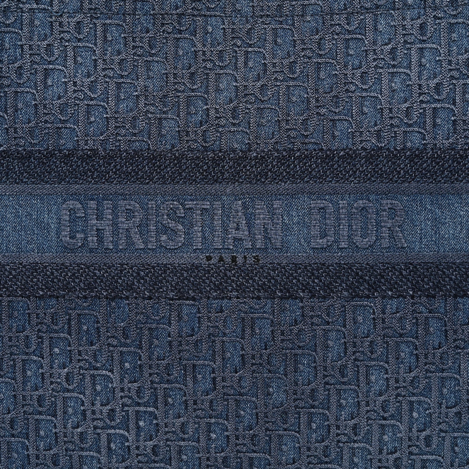 Christian Dior Oblique Denim Book Tote Denim Blue 8 of 10