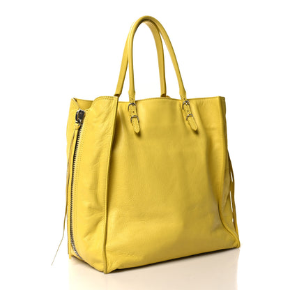 Balenciaga Supple Calfskin Papier A5 Zip Around Tote Jaune Soleil 4 of 12