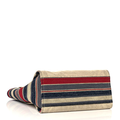 Chanel Striped Canvas Medium Deauville Tote Beige 4 of 13