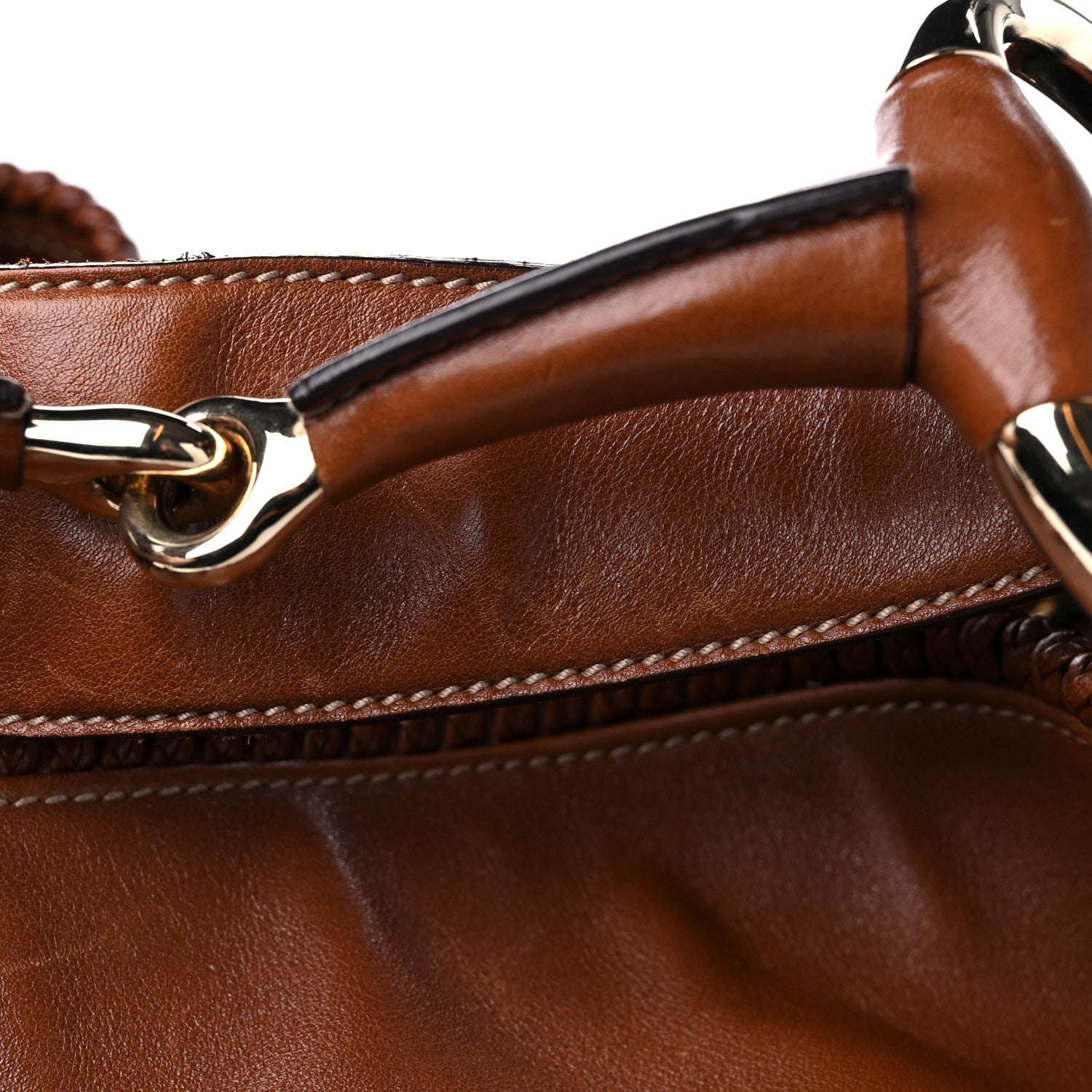 Gucci Calfskin Large Horsebit Chain Hobo Brown 17 of 18