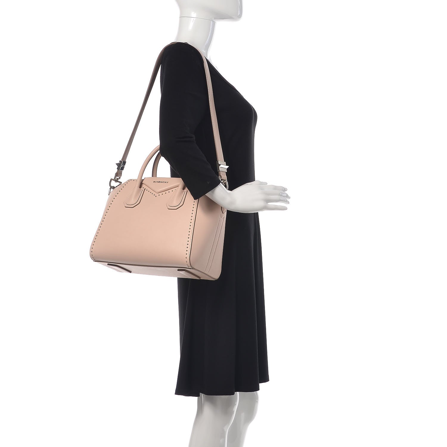 Givenchy Calfskin Small Studded Antigona Nude Pink 3 of 20