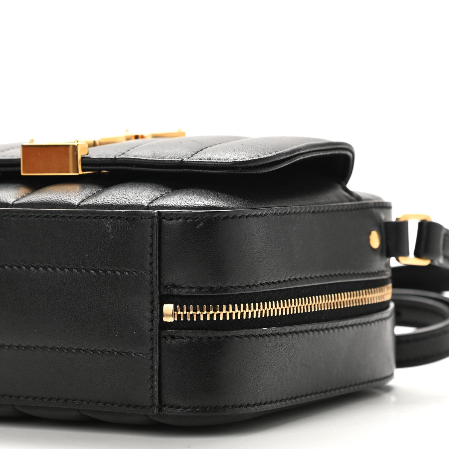 Saint Laurent Lambskin Matelasse Monogram Toy Vicky Camera Bag Black 10 of 10