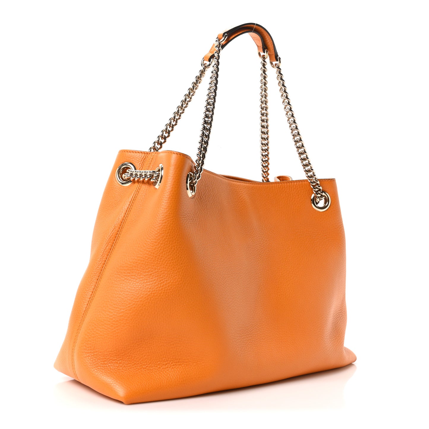 Pebbled Calfskin Medium Soho Chain Shoulder Bag Curcuma
