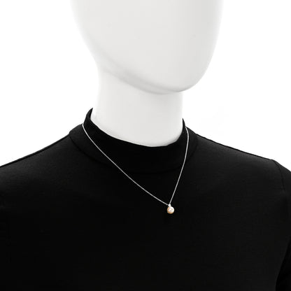 Tiffany 18K White Gold Diamond Akoya Cultured Pearl 7-7.5mm Signature Pendant Necklace 2 of 7