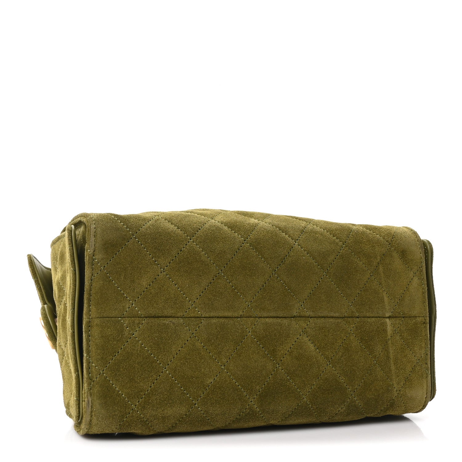 Chanel Suede Quilted Small Chanel 25 Handbag Khaki 4 of 10