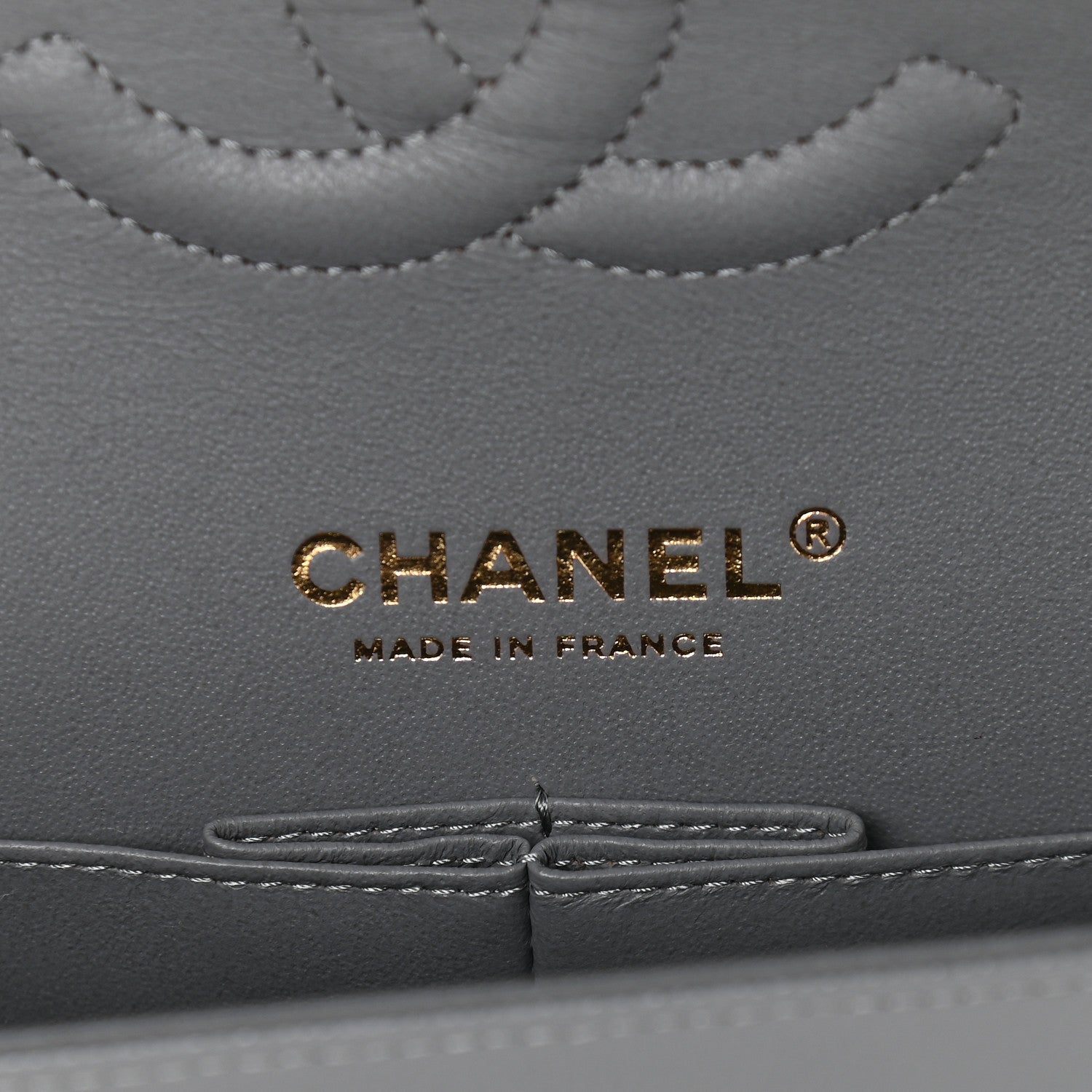 Chanel Caviar Quilted Medium Double Flap Grey 6 of 9