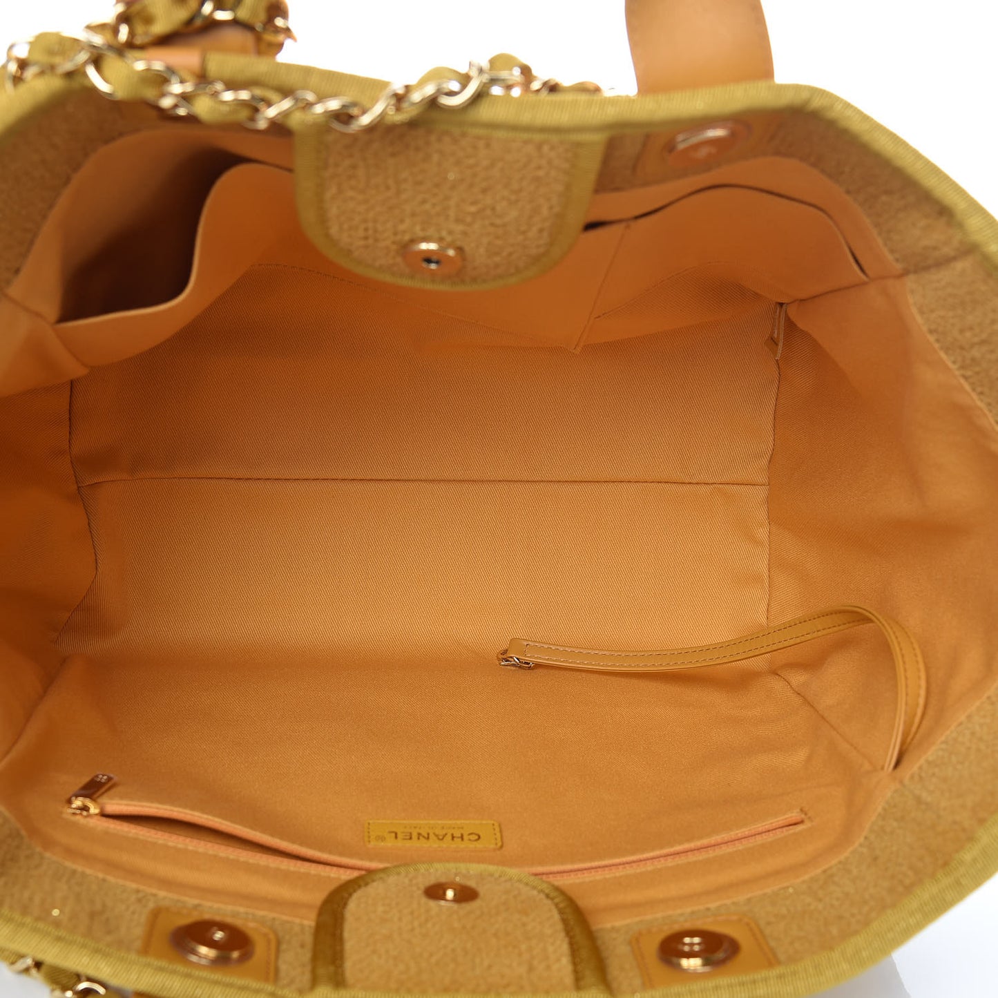 Lurex Boucle Medium Deauville Tote Yellow