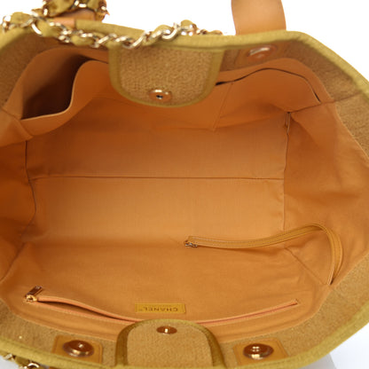 Chanel Lurex Boucle Medium Deauville Tote Yellow 6 of 10