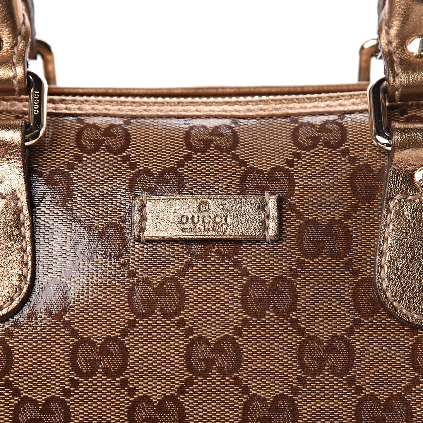 Crystal Monogram Medium Joy Tote Bag Gold