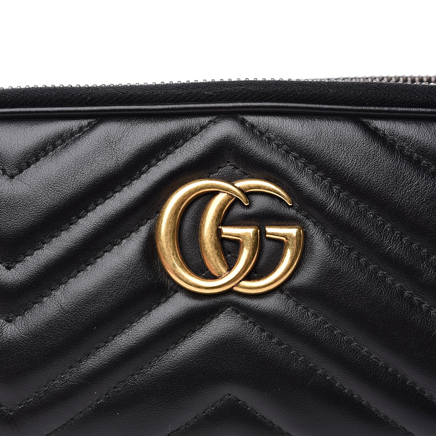 Calfskin Matelasse Mini GG Marmont Chain Crossbody Bag Black