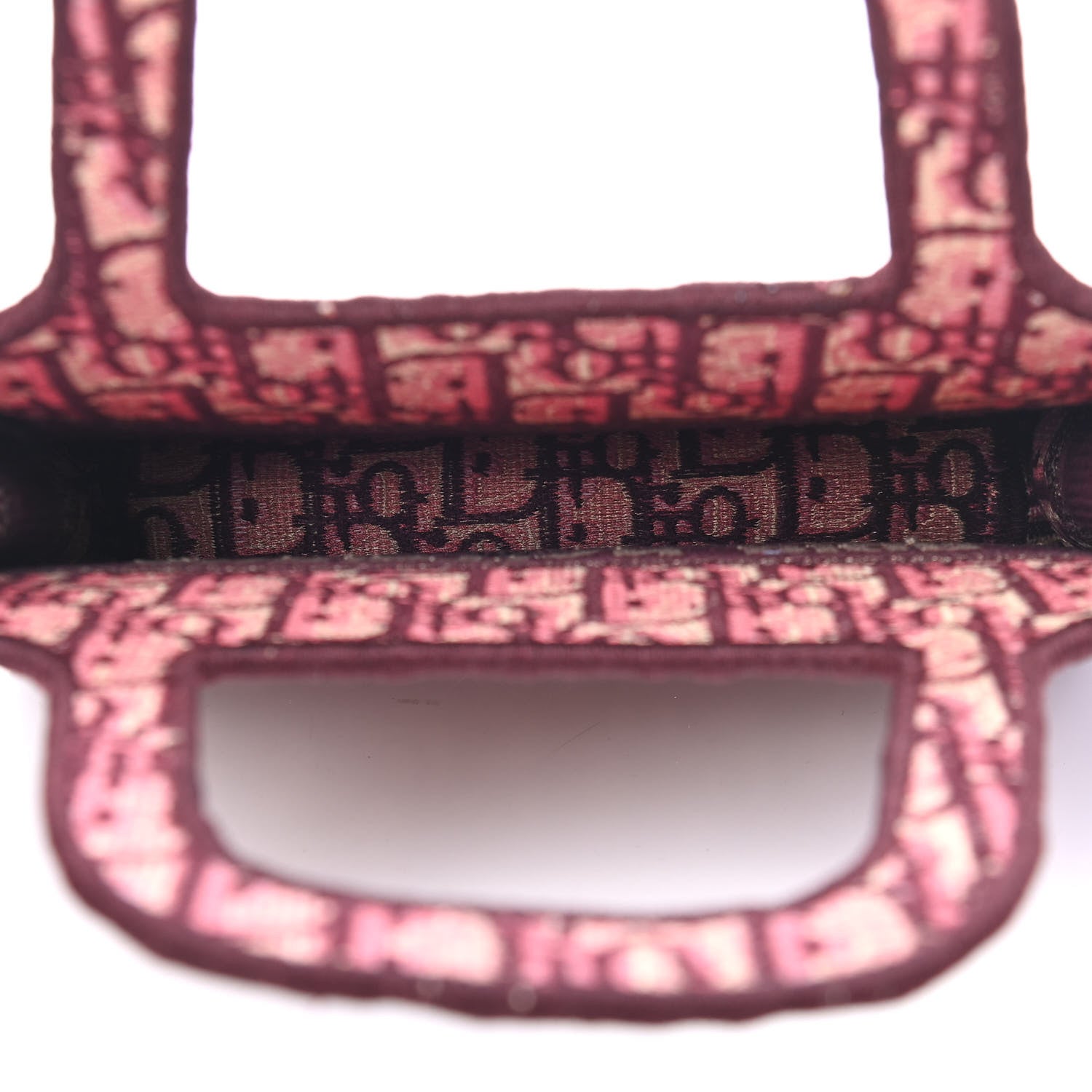 Christian Dior Oblique Mini Book Tote Burgundy Multicolor 4 of 5