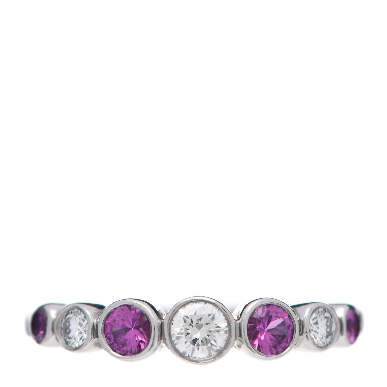 Tiffany Platinum Diamond Pink Sapphire Jazz Ring 48 4.25 1 of 7