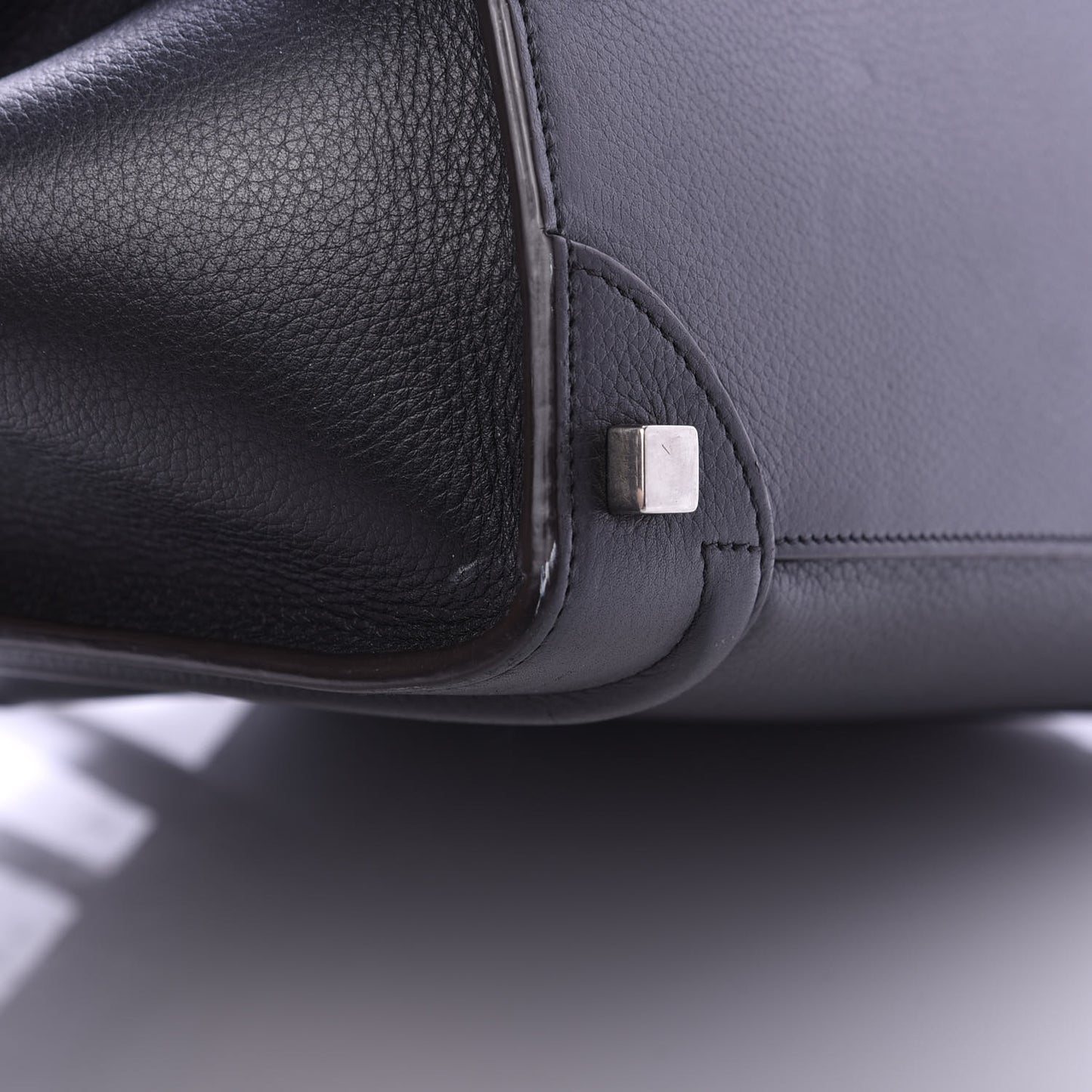 Drummed Calfskin Micro Luggage Black