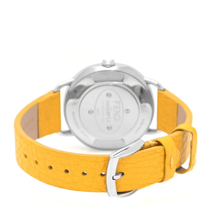 Fendi Stainless Steel Calfskin Mother of Pearl 36mm Selleria Quartz Watch Yellow 3 of 4