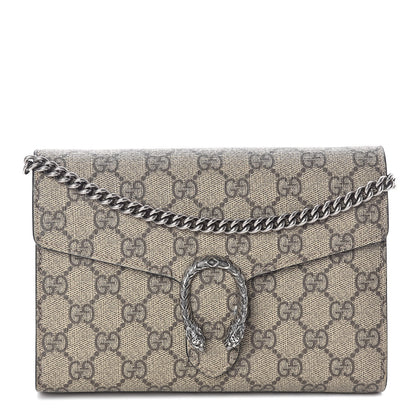 Gucci GG Supreme Monogram Mini Dionysus Chain Wallet Beige Black 1 of 14