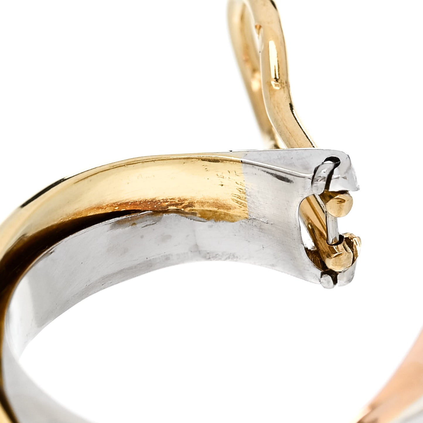 18K Pink Yellow White Gold Classic Trinity Hoop Earrings