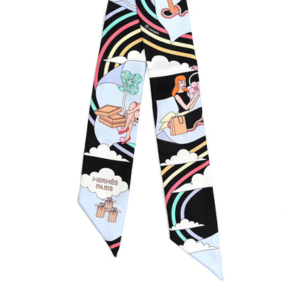 Hermes Silk Carres Volants Twilly Black Ciel Multicolor 2 of 6
